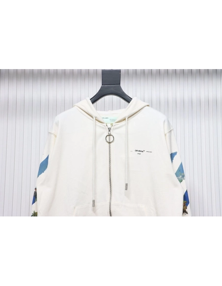 Offwhite painting print zipup hoodie,Cheap Replica Reps Off White