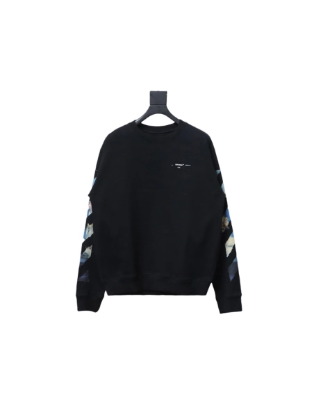 Off white oil painting print crew neck sweatshirt TSK1,Cheap Replica Reps Off White