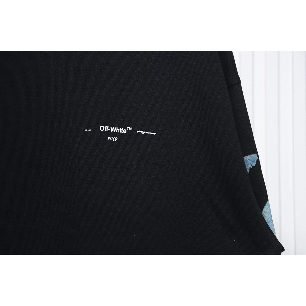 Off white oil painting print crew neck sweatshirt TSK1,Cheap Replica Reps Off White