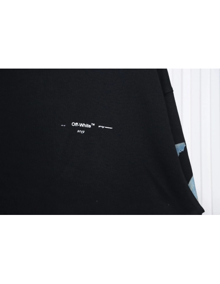 Off white oil painting print crew neck sweatshirt TSK1,Cheap Replica Reps Off White