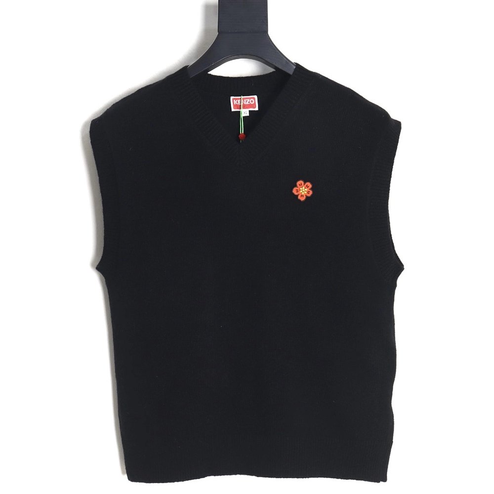 Kenzo BOKE Begonia flower pullover knitted sweater vest TSK1,Cheap Replica Reps Kenzo