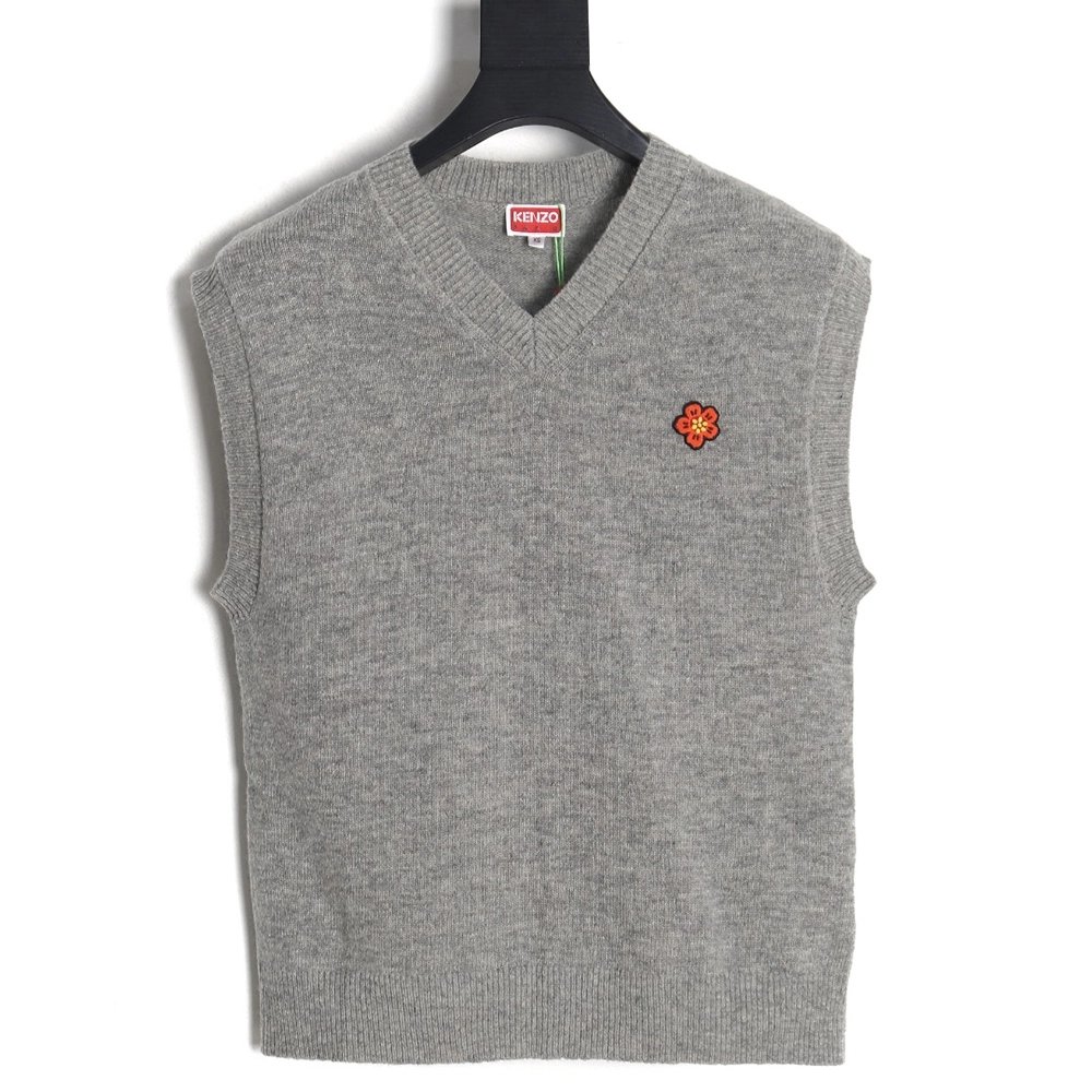 Kenzo BOKE Begonia flower pullover knitted sweater vest,Cheap Replica Reps Kenzo