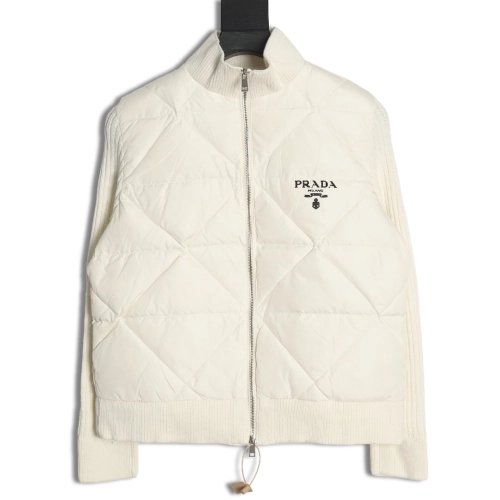Prada diamond down patchwork jacket,Cheap Replica Reps Prada