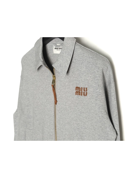 Miu Miu lettering patch zipup jacket,Cheap Replica Reps Miu Miu