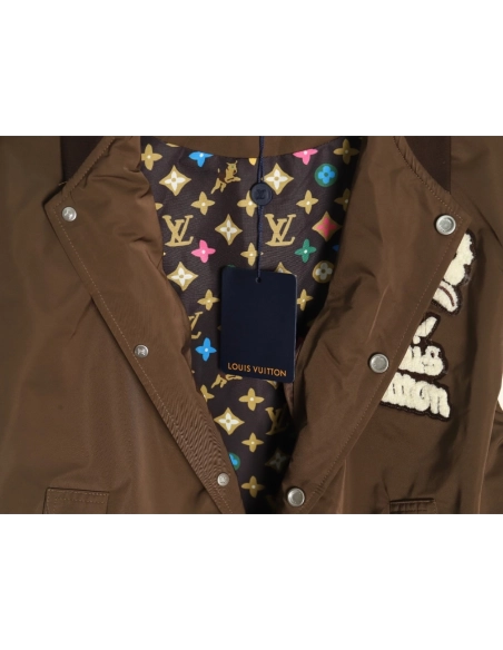 Louis Vuitton floral patch baseball jacket,Cheap Replica Reps Louis Vuitton