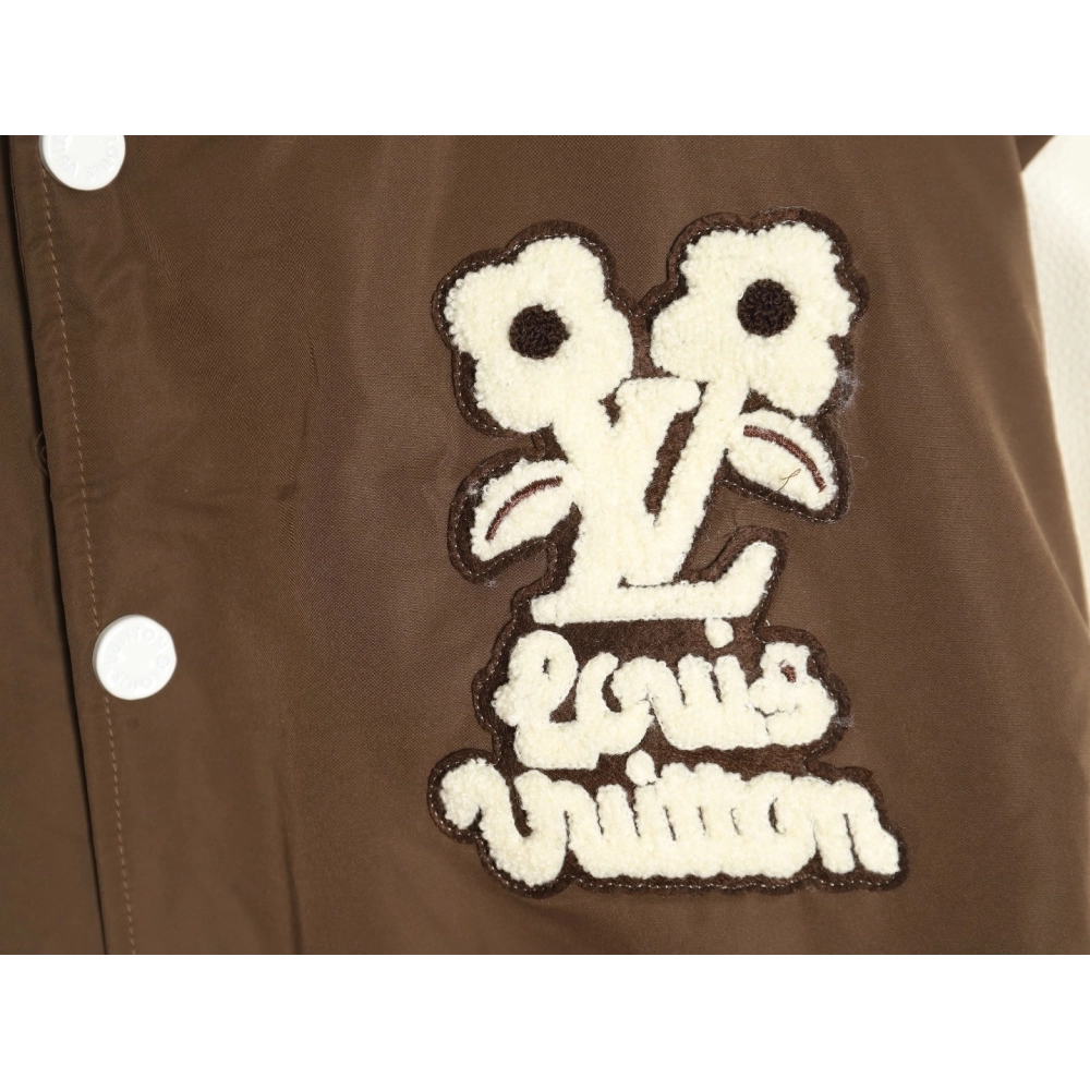 Louis Vuitton floral patch baseball jacket,Cheap Replica Reps Louis Vuitton