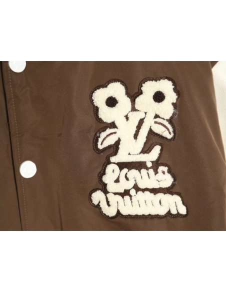 Louis Vuitton floral patch baseball jacket,Cheap Replica Reps Louis Vuitton