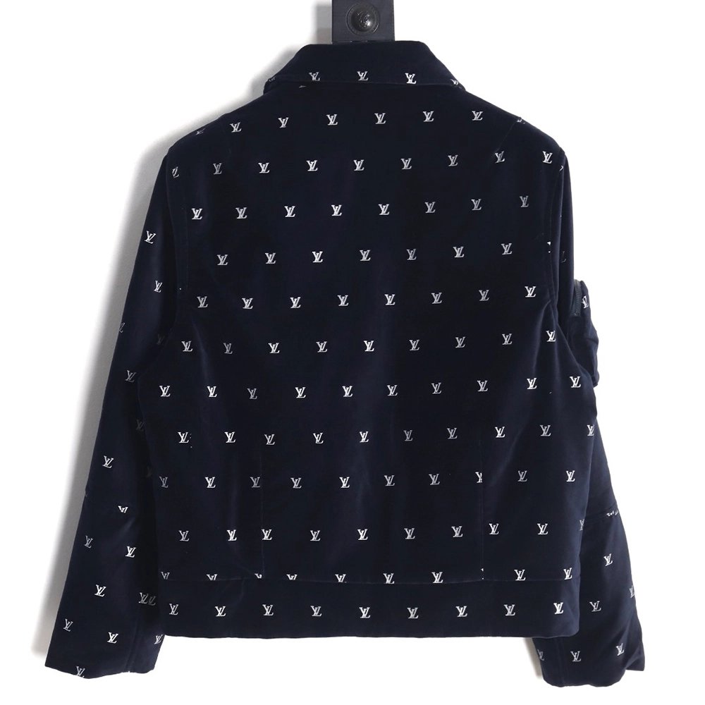 Louis Vuitton allover printed velvet cotton jacket,Cheap Replica Reps Louis Vuitton