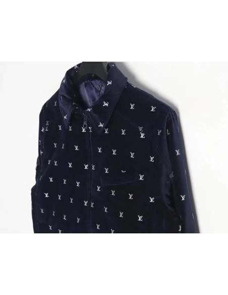Louis Vuitton allover printed velvet cotton jacket,Cheap Replica Reps Louis Vuitton