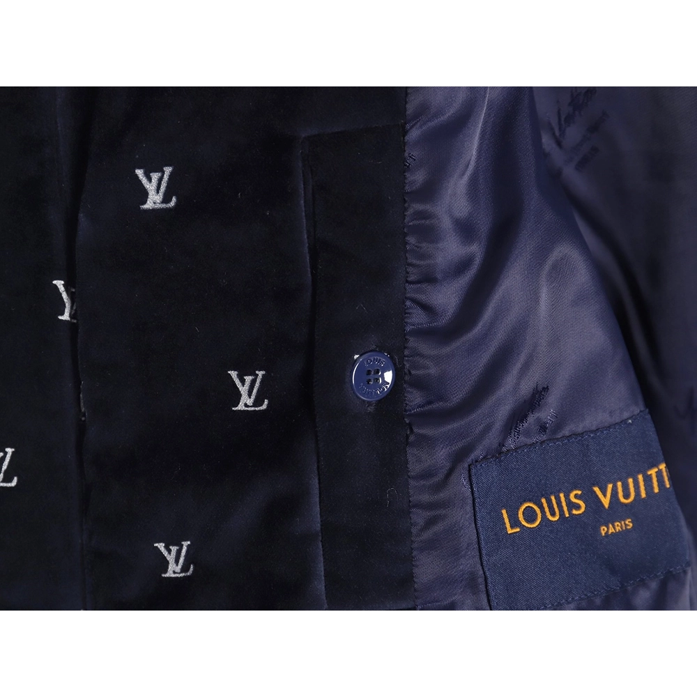 Louis Vuitton allover printed velvet cotton jacket,Cheap Replica Reps Louis Vuitton
