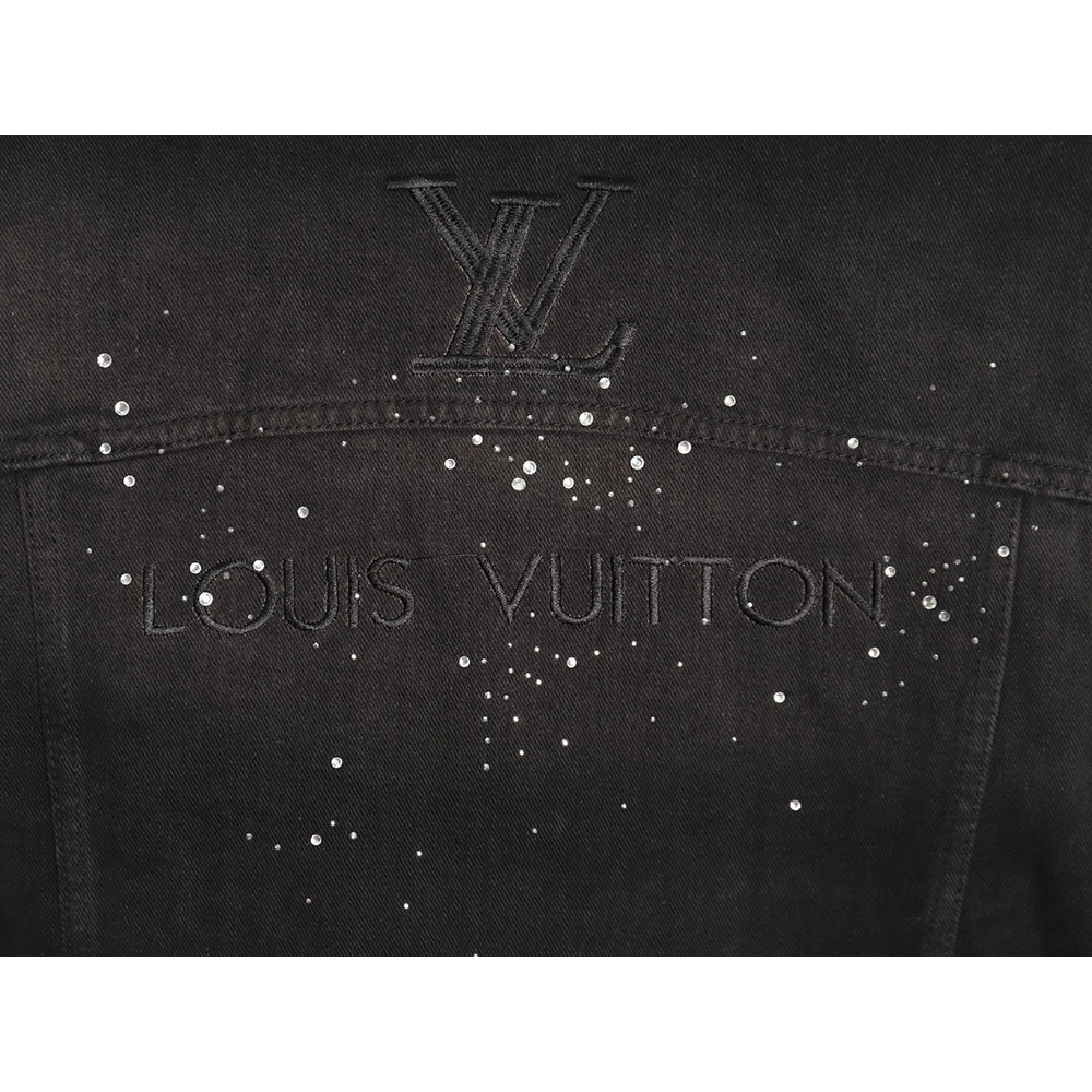 Louis Vuitton Gypsophila hot diamond embroidery denim jacket TSK1,Cheap Replica Reps Louis Vuitton