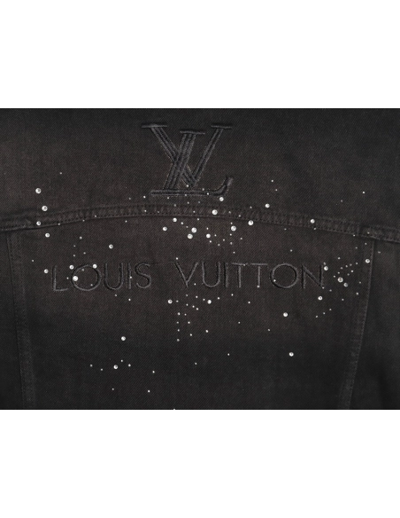 Louis Vuitton Gypsophila hot diamond embroidery denim jacket TSK1,Cheap Replica Reps Louis Vuitton