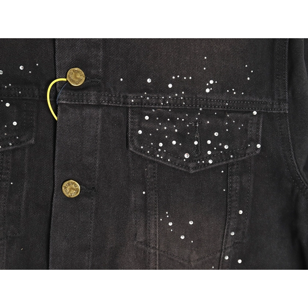Louis Vuitton Gypsophila hot diamond embroidery denim jacket TSK1,Cheap Replica Reps Louis Vuitton