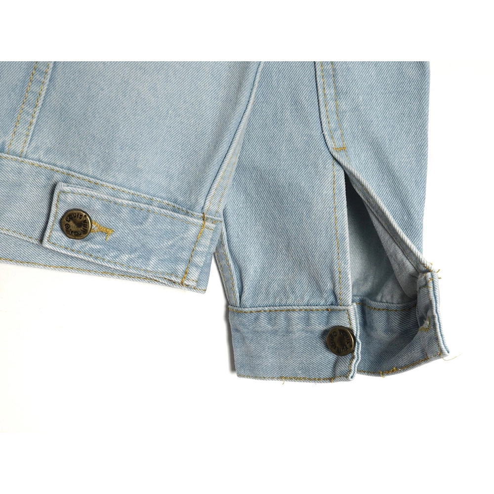 Louis Vuitton Gypsophila hot diamond embroidery denim jacket,Cheap Replica Reps Louis Vuitton