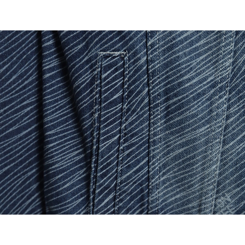 Louis Vuitton diagonal striped lettering denim jacket,Cheap Replica Reps Louis Vuitton