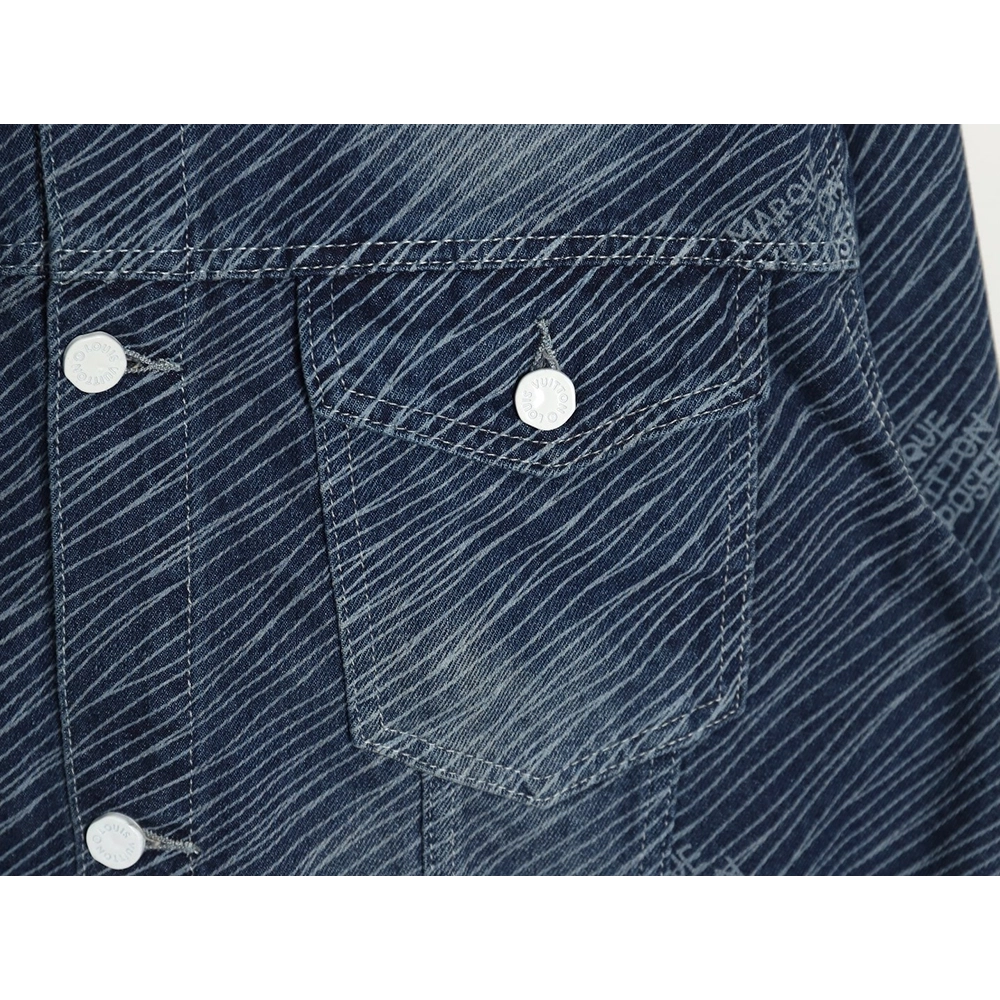 Louis Vuitton diagonal striped lettering denim jacket,Cheap Replica Reps Louis Vuitton