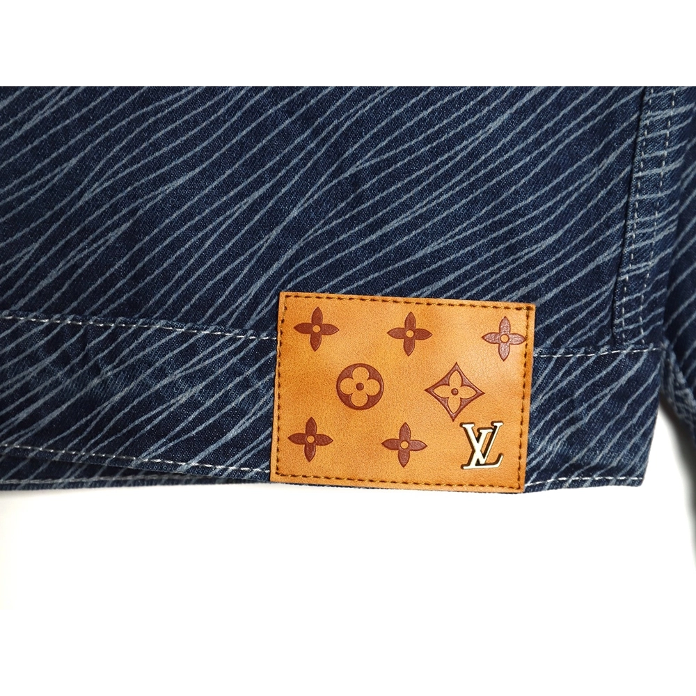 Louis Vuitton diagonal striped lettering denim jacket,Cheap Replica Reps Louis Vuitton