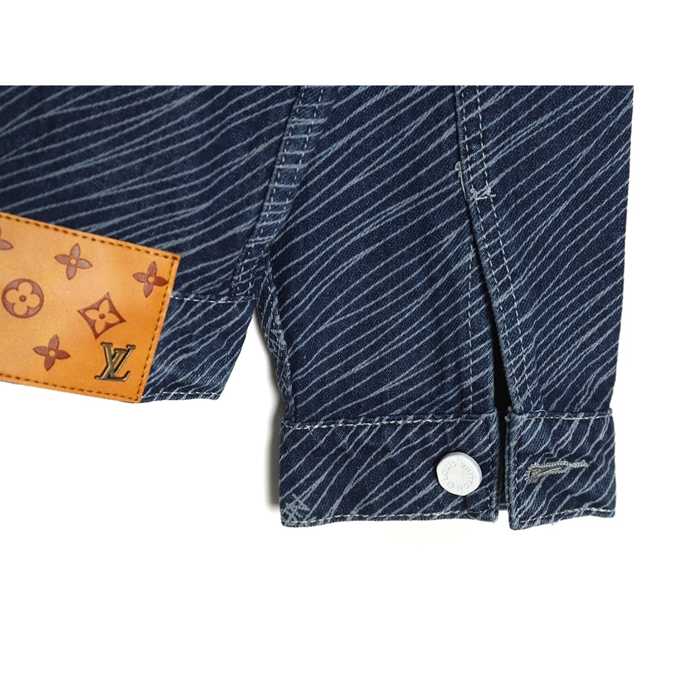 Louis Vuitton diagonal striped lettering denim jacket,Cheap Replica Reps Louis Vuitton