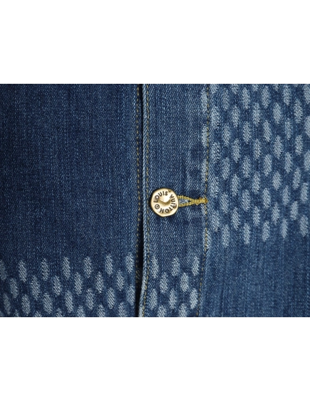 Louis Vuitton checkered floral denim longsleeved jacket,Cheap Replica Reps Louis Vuitton