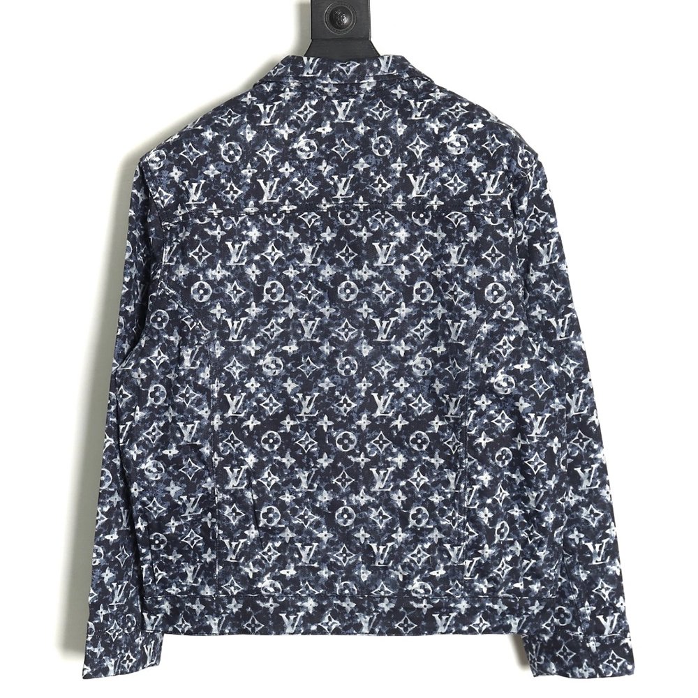 Louis Vuitton tiedyed printed denim jacket 4652,Cheap Replica Reps Louis Vuitton
