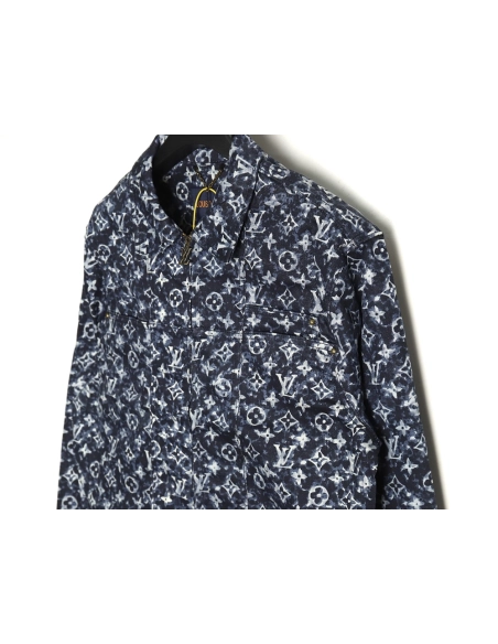 Louis Vuitton tiedyed printed denim jacket 4652,Cheap Replica Reps Louis Vuitton
