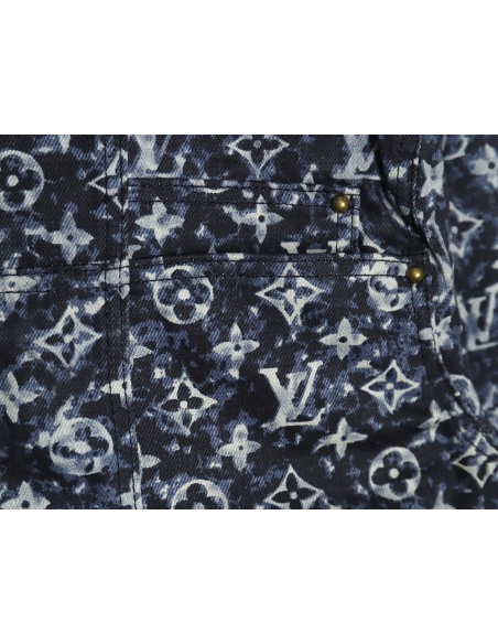 Louis Vuitton tiedyed printed denim jacket 4652,Cheap Replica Reps Louis Vuitton
