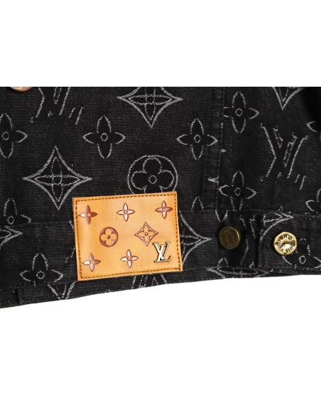 Louis Vuitton floral print denim jacket TSK1 4652,Cheap Replica Reps Louis Vuitton