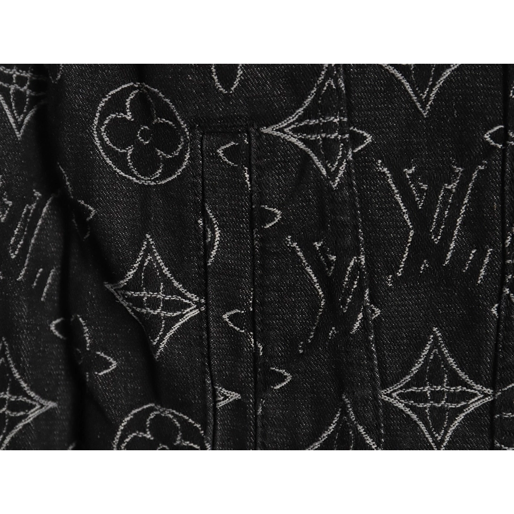 Louis Vuitton floral print denim jacket TSK1 4652,Cheap Replica Reps Louis Vuitton