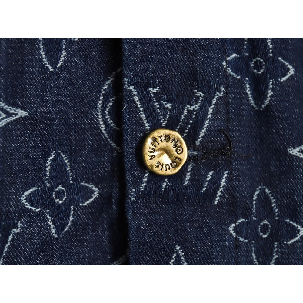 Louis Vuitton floral print denim jacket 4652,Cheap Replica Reps Louis Vuitton