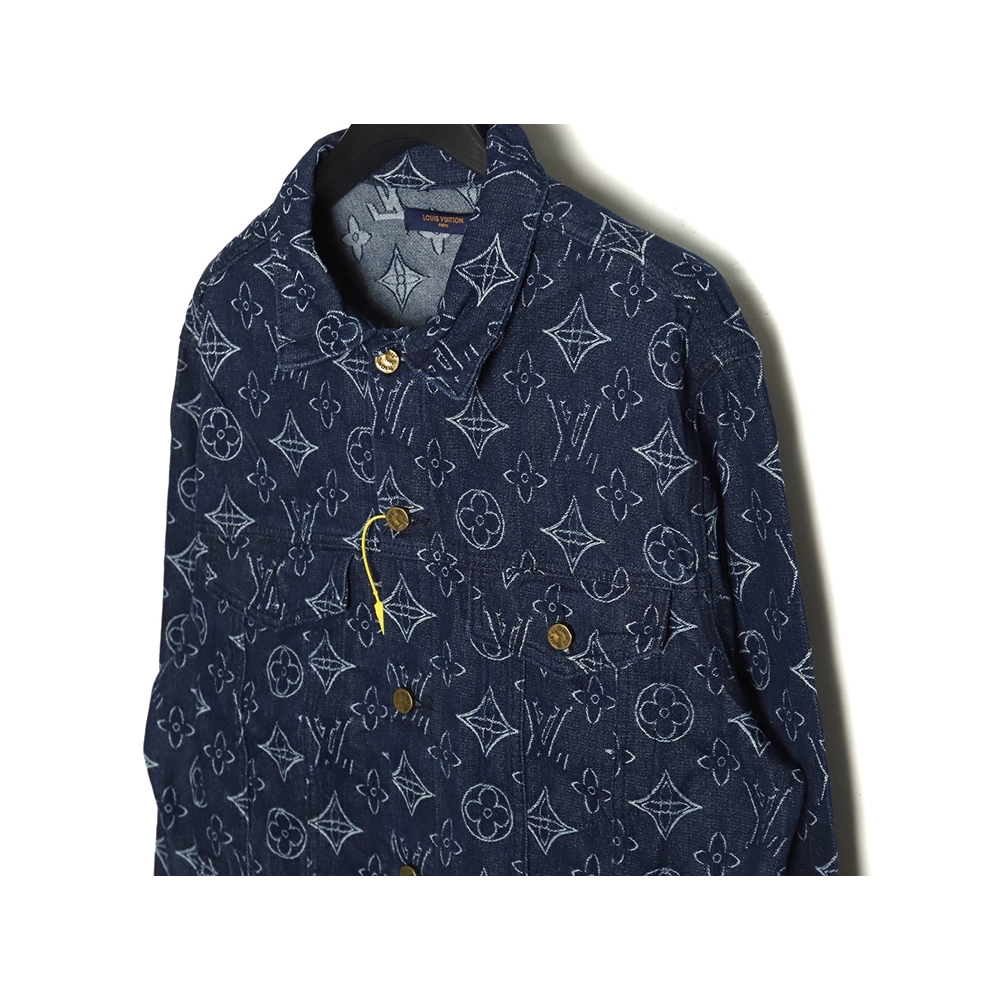 Louis Vuitton floral print denim jacket 4652,Cheap Replica Reps Louis Vuitton