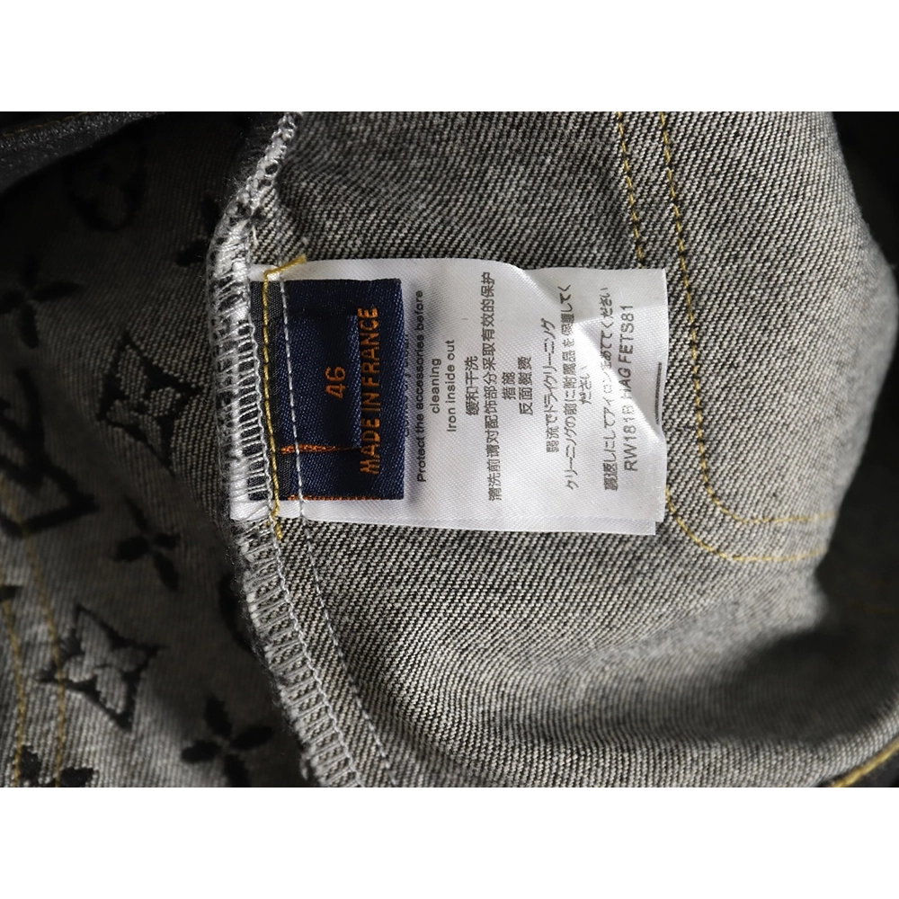 Louis vuitton patchwork contrast washed denim jacket 4652,Cheap Replica Reps Louis Vuitton