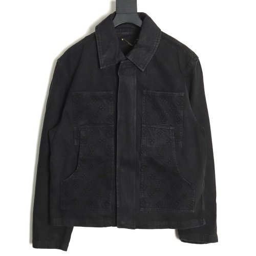 Louis Vuitton embossed monogram denim jacket TSK1 4652,Cheap Replica Reps Louis Vuitton