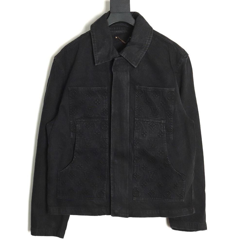 Louis Vuitton embossed monogram denim jacket TSK1 4652,Cheap Replica Reps Louis Vuitton