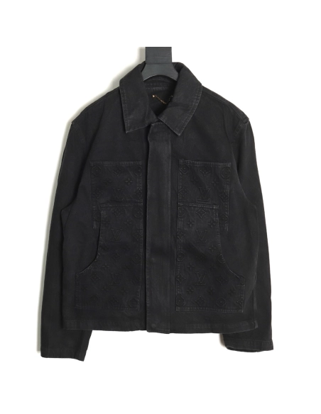 Louis Vuitton embossed monogram denim jacket TSK1 4652,Cheap Replica Reps Louis Vuitton
