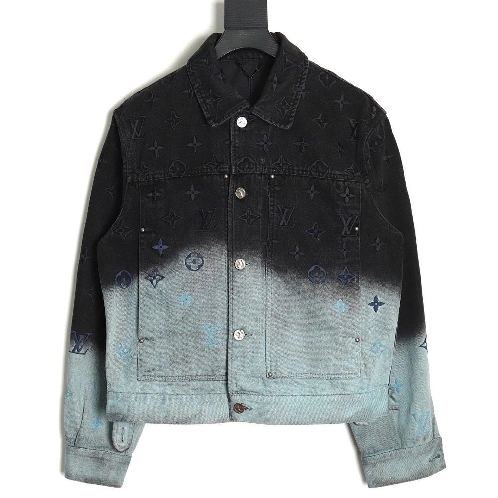 Louis Vuitton Gradient Jacquard Denim Jacket,Cheap Replica Reps Louis Vuitton