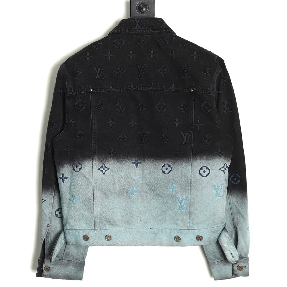 Louis Vuitton Gradient Jacquard Denim Jacket,Cheap Replica Reps Louis Vuitton