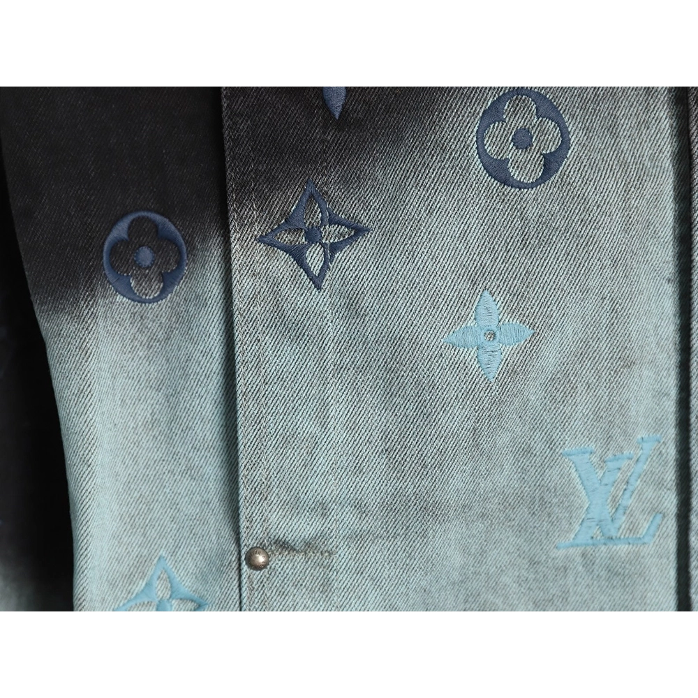 Louis Vuitton Gradient Jacquard Denim Jacket,Cheap Replica Reps Louis Vuitton