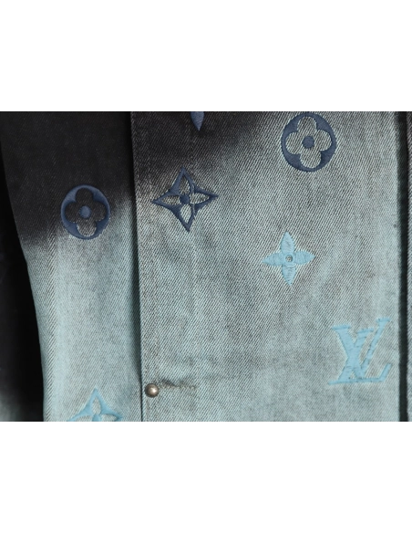 Louis Vuitton Gradient Jacquard Denim Jacket,Cheap Replica Reps Louis Vuitton