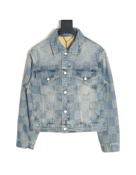 Louis Vuitton Checkerboard Denim Jacket,Cheap Replica Reps Louis Vuitton