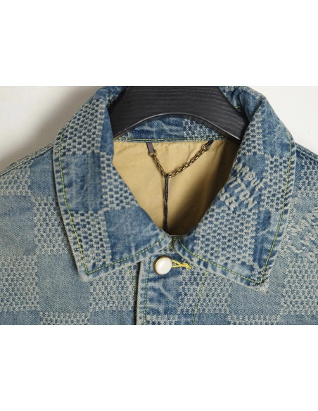 Louis Vuitton Checkerboard Denim Jacket,Cheap Replica Reps Louis Vuitton