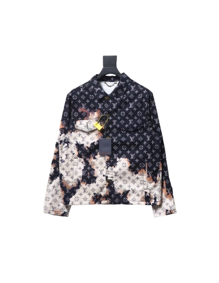 Louis Vuitton Fire Cloud Dye Denim Jacket,Cheap Replica Reps Louis Vuitton