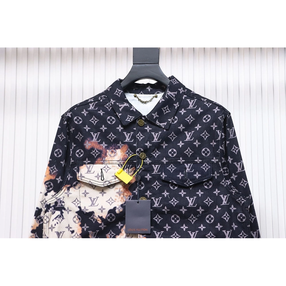 Louis Vuitton Fire Cloud Dye Denim Jacket,Cheap Replica Reps Louis Vuitton