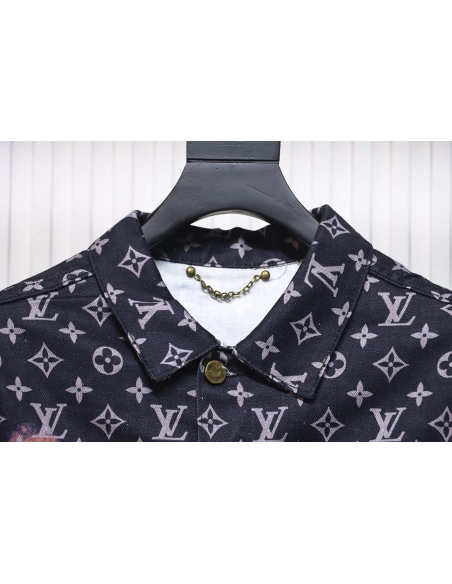 Louis Vuitton Fire Cloud Dye Denim Jacket,Cheap Replica Reps Louis Vuitton