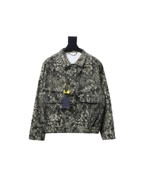 Louis Vuitton vintage embossed denim jacket,Cheap Replica Reps Louis Vuitton