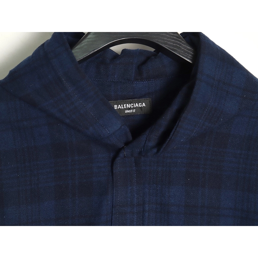 Balenciaga Flannel Check Hooded Jacket,Cheap Replica Reps Balenciaga