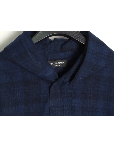 Balenciaga Flannel Check Hooded Jacket,Cheap Replica Reps Balenciaga