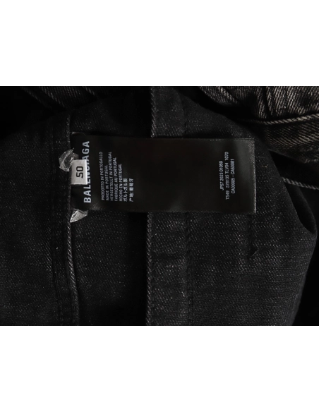 Balenciaga distressed lightning denim jacket,Cheap Replica Reps Balenciaga