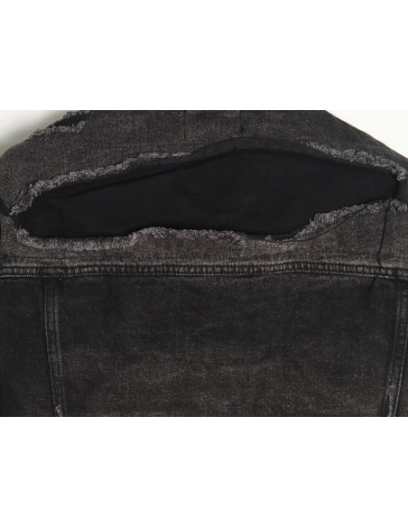 Balenciaga distressed lightning denim jacket,Cheap Replica Reps Balenciaga