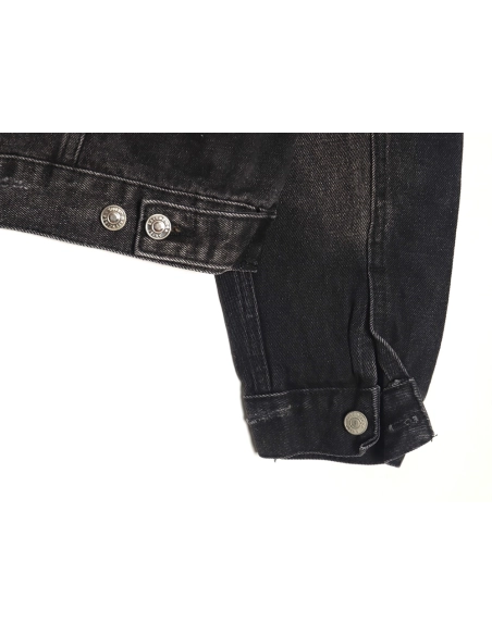 Balenciaga distressed lightning denim jacket,Cheap Replica Reps Balenciaga