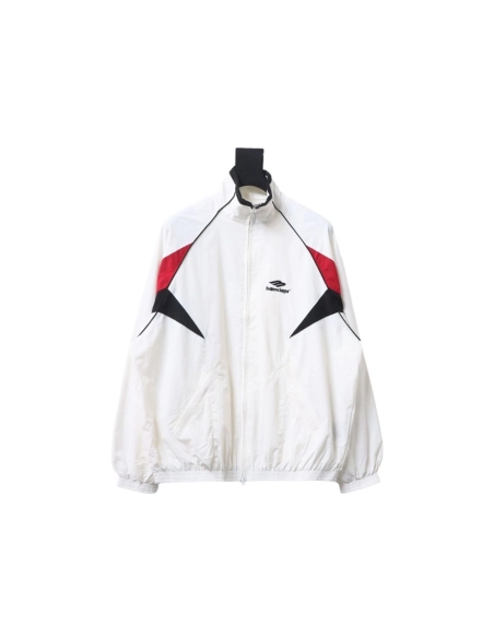 Balenciaga red and white stitching sports jacket,Cheap Replica Reps Balenciaga